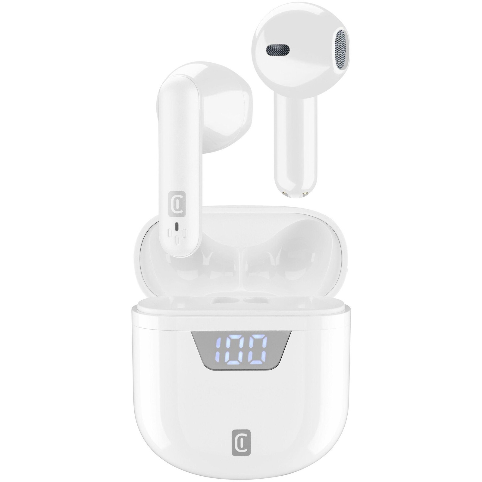 Cellular Line auricolari Bluetooth Stereofonici con custodia di ricarica bianca