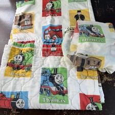 Vintage Thomas Train Bed Set 55 x40 Comforter Top Fitted Sheets 1992 Britt