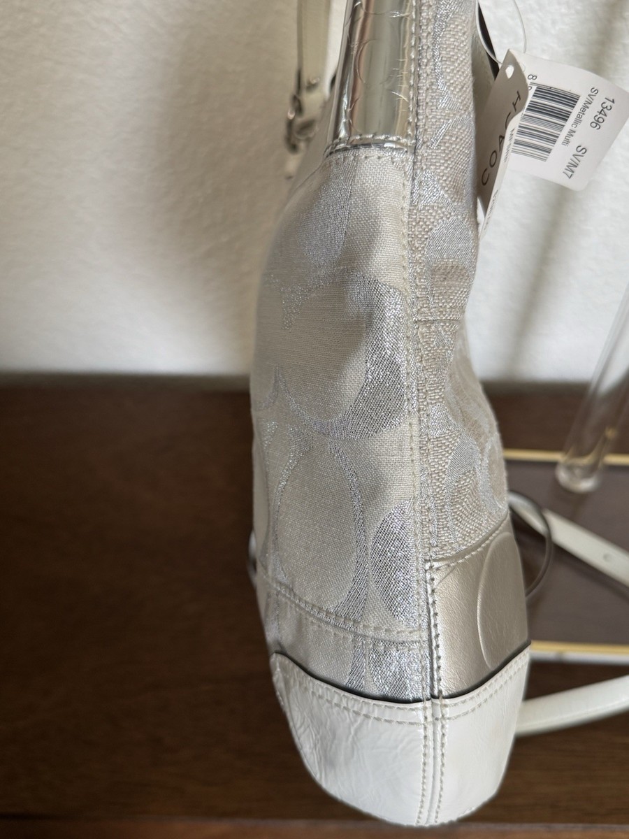 Coach Y2K Patchwork Metallic Silver White Shoulder Bag 13496 | eBay