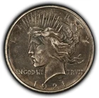 1921 $1 Silver Peace Dollar - High Relief Key Date - AU - SKU-B5918