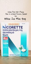 Nicorette Nicotine Gum 4mg Stop Smoking VALUE PK 160P White Ice Mint New Box