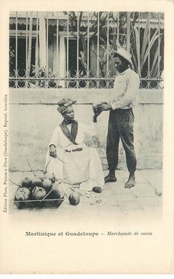 MARTINIQUE und GUADELOUPE Kokosnusshändler (Edit phos pointe a pitre)