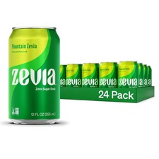 Zevia Zero Sugar Soda, Mountain Zevia, 12 oz Cans 24-Pack Naturally Sweetened