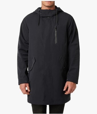Vince Camuto Black Raincoat with Water-Resistant Material