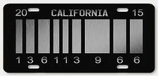 Back to the Future Delorean OUTATIME LICENSE PLATE Black Barcode Movie TAG BTTF
