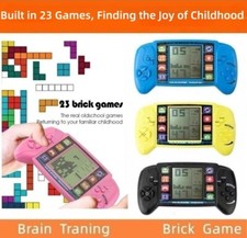 Brick Game Console Large Screen Building Block Game Controller Built-in 23 games