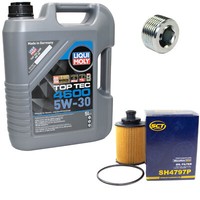 MotoröL Set 5W-30 5 Liter + ÖLfilter SH 4797 P + Schraube FüR Ford KA 1.3 75 PS