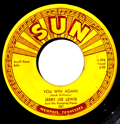 JERRY LEE LEWIS - Great Balls Of Fire / You Win Again - 45rpm 1957 Sun 281 RARE - Imagen 4 de 4