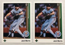 Lot (2) 1989 Upper Deck Jack Morris Baseball Card #352 Tigers Mid-Grade