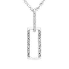 1/10cttw Diamond Link Pendant in Sterling Silver with Chain