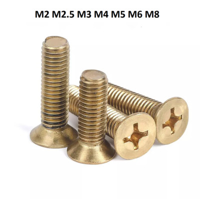 Senkkopfschrauben Kreuzschlitz M2 M2.5 M3 M4 M5 M6 M8 Messing Senkschrauben