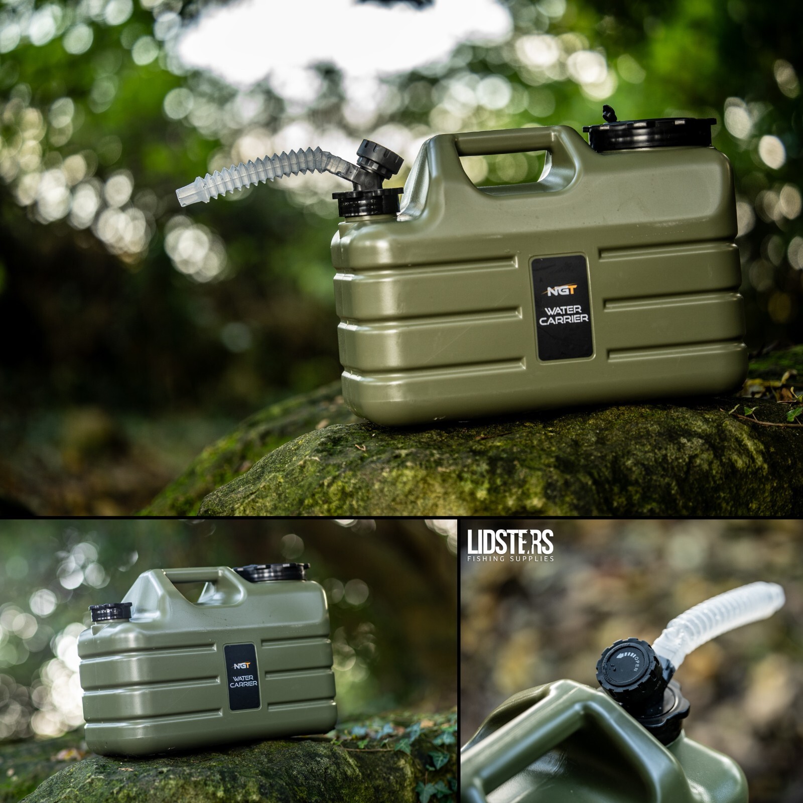 Lidsters Fishing Supplies Green Ngt Heavy Duty Water Container 11L Capacity Tap Function Spout Carp Fishing - Image 2