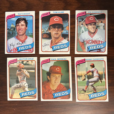 1980 Topps Baseball 6 Card Team Lot Cincinnati Reds, Ray Knight, Tom Hume + More