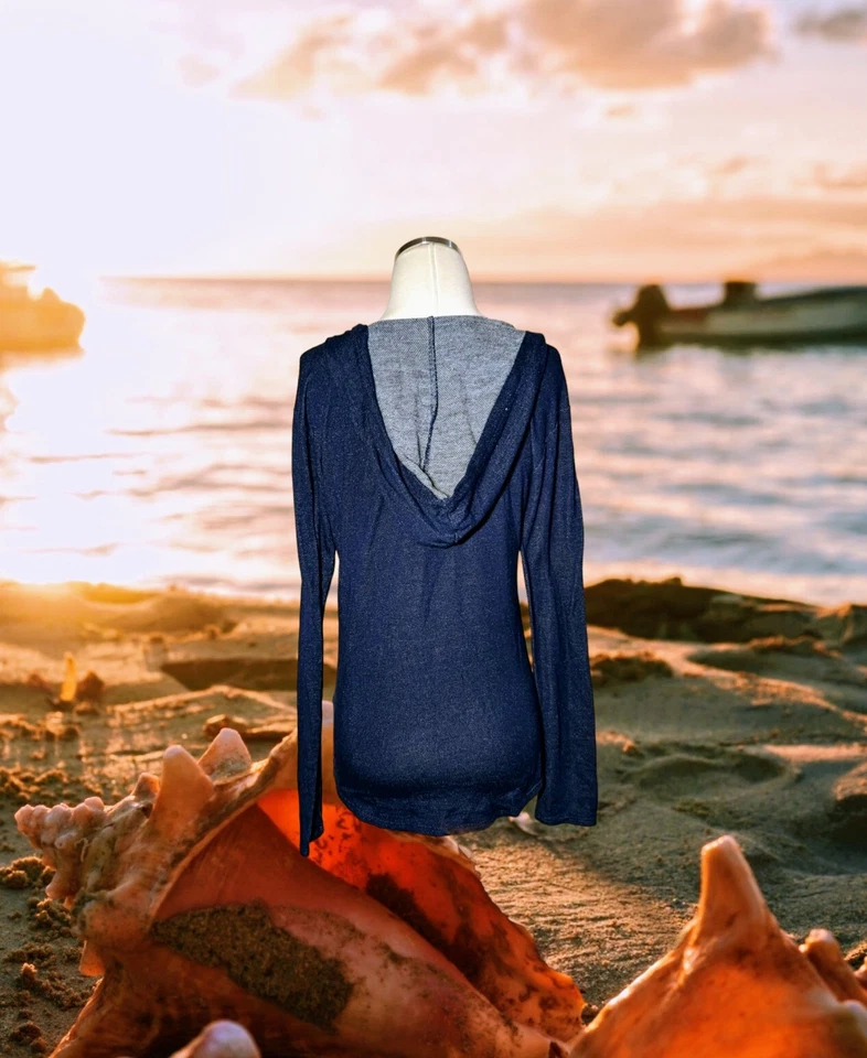 AZUL 84 Pullover Sudadera con Capucha PUT IN BAY Ohio ANCHOR Mujer Talla Pequeña TERRY POLAR Nuevo Foto 3 de 4