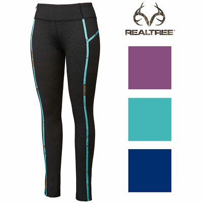 Realtree by Colosseum Womens Mirage Black Camo Active Leggings