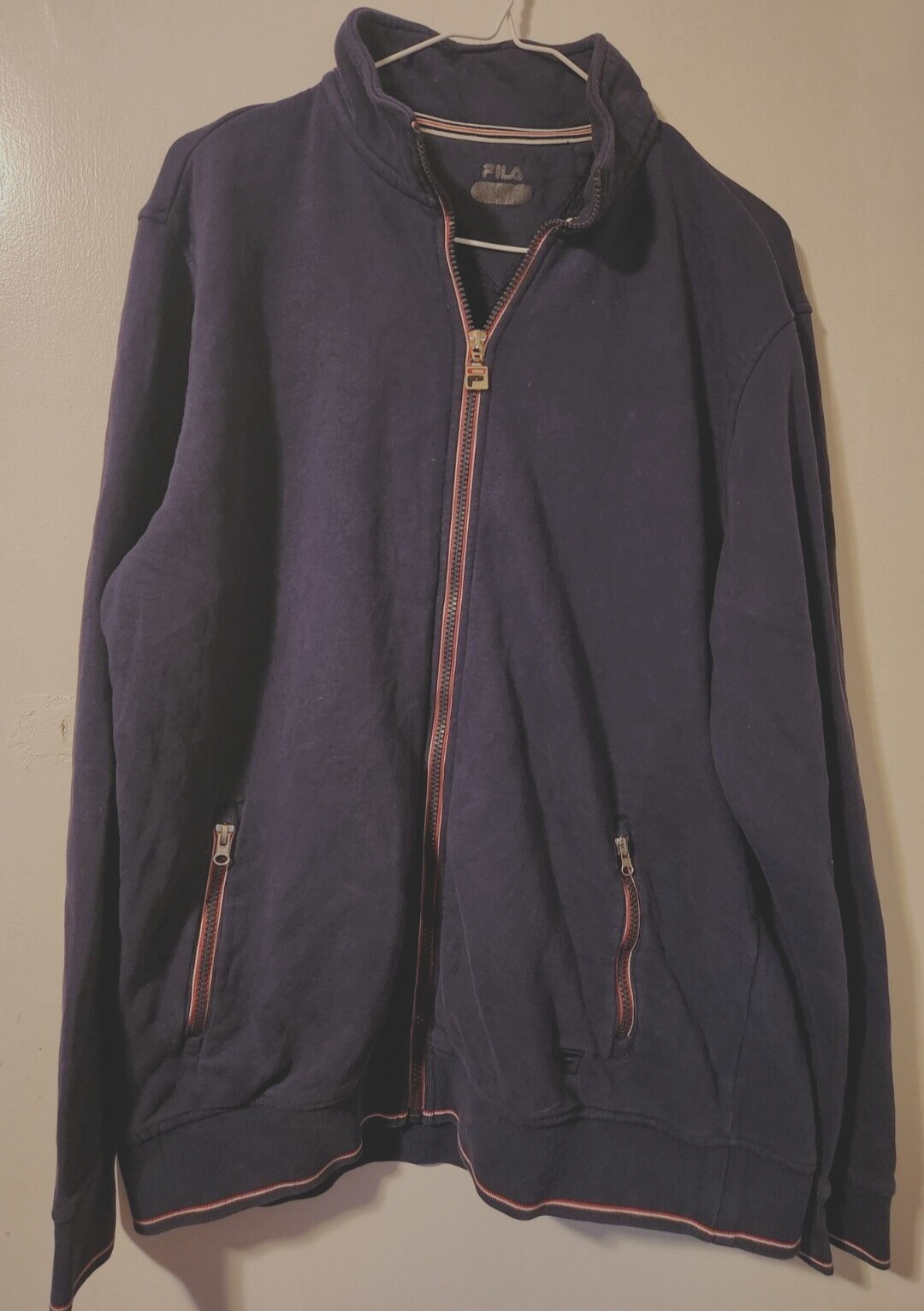 Fila Mens XL Full Zip Jacket Long Sleeve Mock Neck Activewear Athletic Y2K Fall