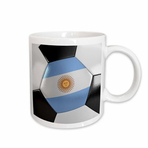 3dRose Argentina Soccer Ball Mug