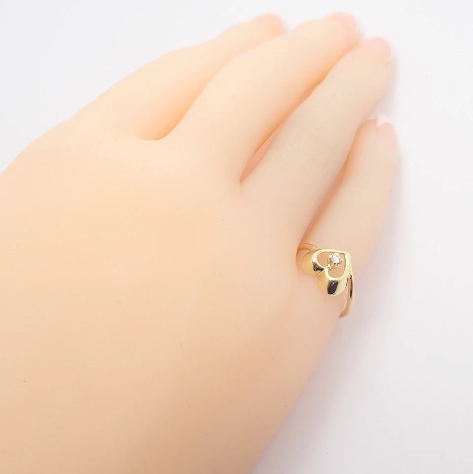Autêntico! Anel de coração vintage de ouro amarelo 18k com diamante Tiffany & Co - Imagem 4 de 4