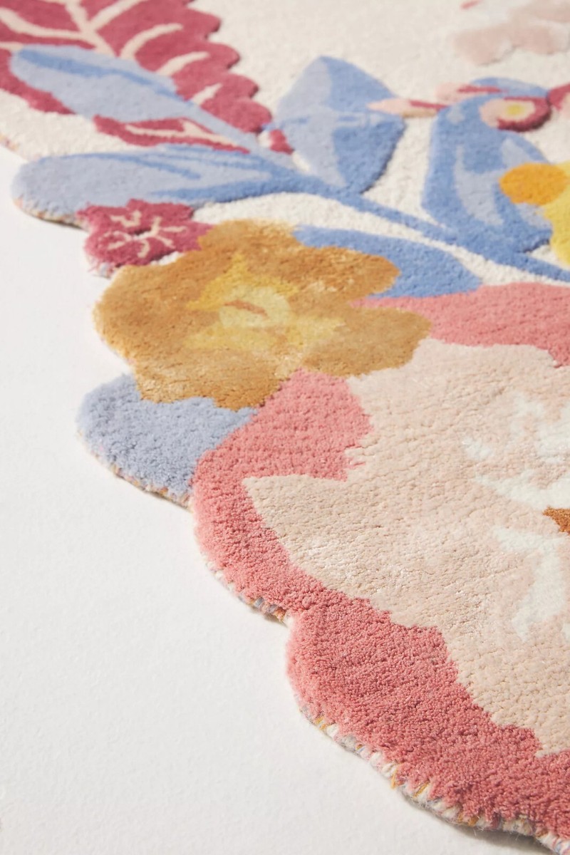 Jardin Floral Pink High & Low Pile Modern Hand-Tufted 100