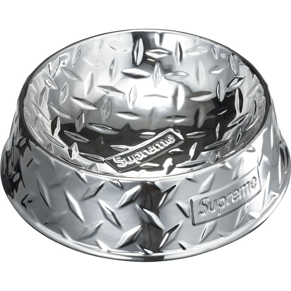 💥[NEW] Supreme Diamond Plate Dog Bowl Silver IN HAND