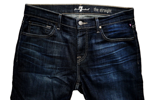 7 FOR ALL MANKIND AIRWEFT DENIM THE STRAIGHT IN PERENNIAL MENS 36 X 34 JEANS NEW - Picture 4 of 10