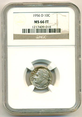 1956 D Roosevelt Dime MS66 FT NGC Toned