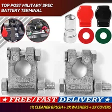  Car Marine Top Post Battery Terminal Connector Positive Negative w/Cover Brush