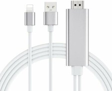 HDMI to Lighting Cable, 1080P Plug and Play HDMI Adapter White, 2M