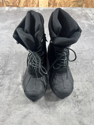 Totes Briggs Waterproof Black Snow Boots Mens Size 10 Insulated Winter Mid Top