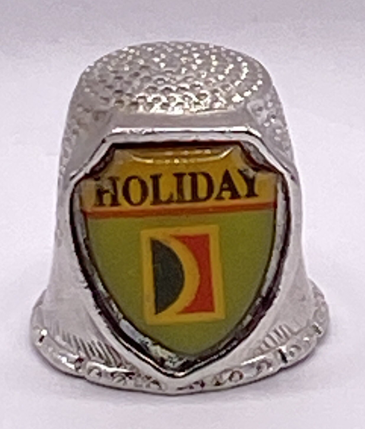 Silver Holiday / Carnival Cruise Line Souvenir Tin Thimble Logo Image Front Rare