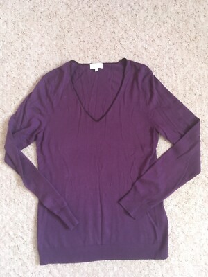 Escada Sport Pullover V-Ausschnitt Lila Small Wollmischung Makellos