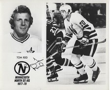 Tom Reid Autographed Signed 8x10 RARE North Stars Press Photo NHL - w/COA
