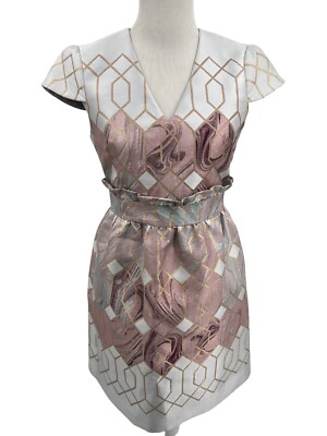 ted baker rose gold dress Ted Baker Floral Pleated A-Line Dress Pink Multicolor main image 1