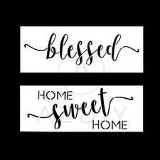 Home Sweet Home, Blessed Stencils - 2 Reusable Sign Stencils For Painting