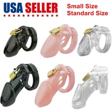 Male Plastic Chastity Cage Colors Classic Men Locking Belt Device Pink Black CB6