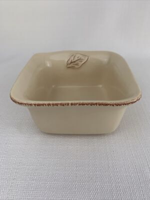 Tastefully Simple Host Collection 4-3/4'' Beige Square Bowl Dish Dip Condiment