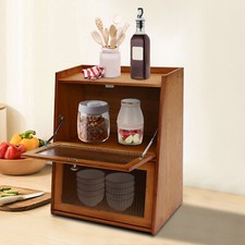Kitchen Mini Desktop Storage Cabinet Display Shelving with Door Small Sideboard