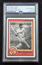 1987 TED WILLIAMS Signed Topps Nestle Baseball Card-HOF-BOSTON RED SOX-PSA
