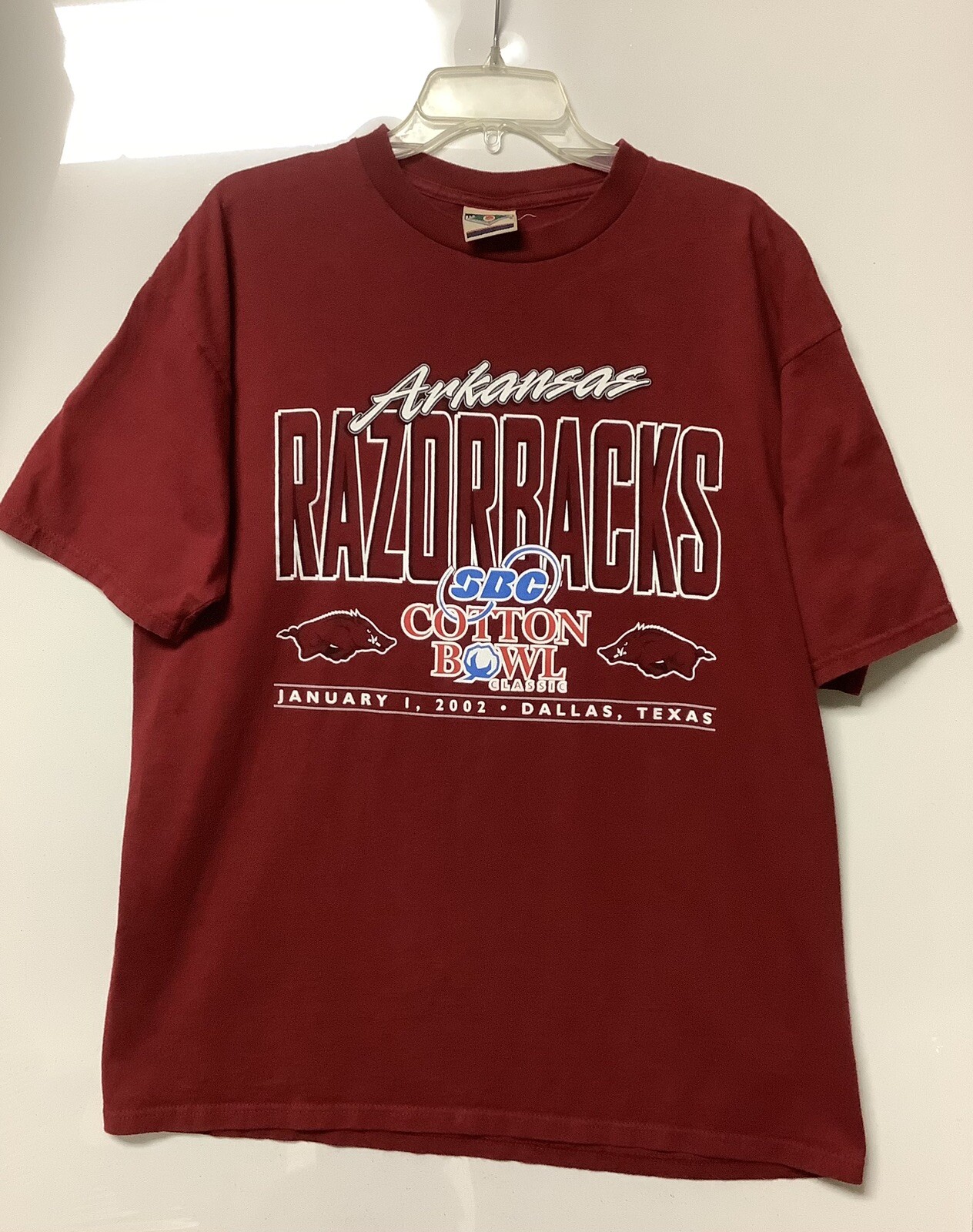 Tshirt Arkansas Razorbacks SBC Cotton Bowl Dallas Tx 2002 Size L-image