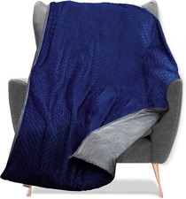 Quality Weighted Blanket for Adults - 25 LB King Size Heavy Blanket 86"x92" Navy