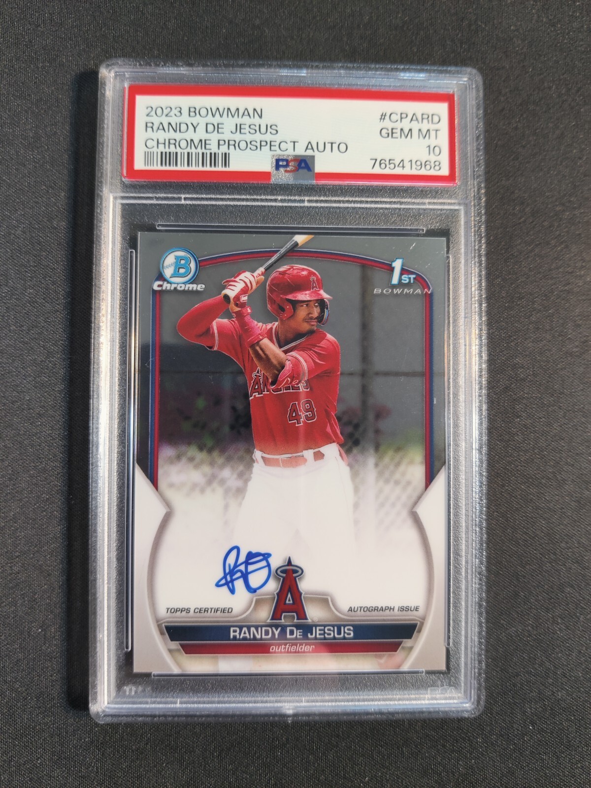 2023 BOWMAN CHROME RANDY DE JESUS PSA GEM MT 10 PROSPECT AUTO CPA-RD