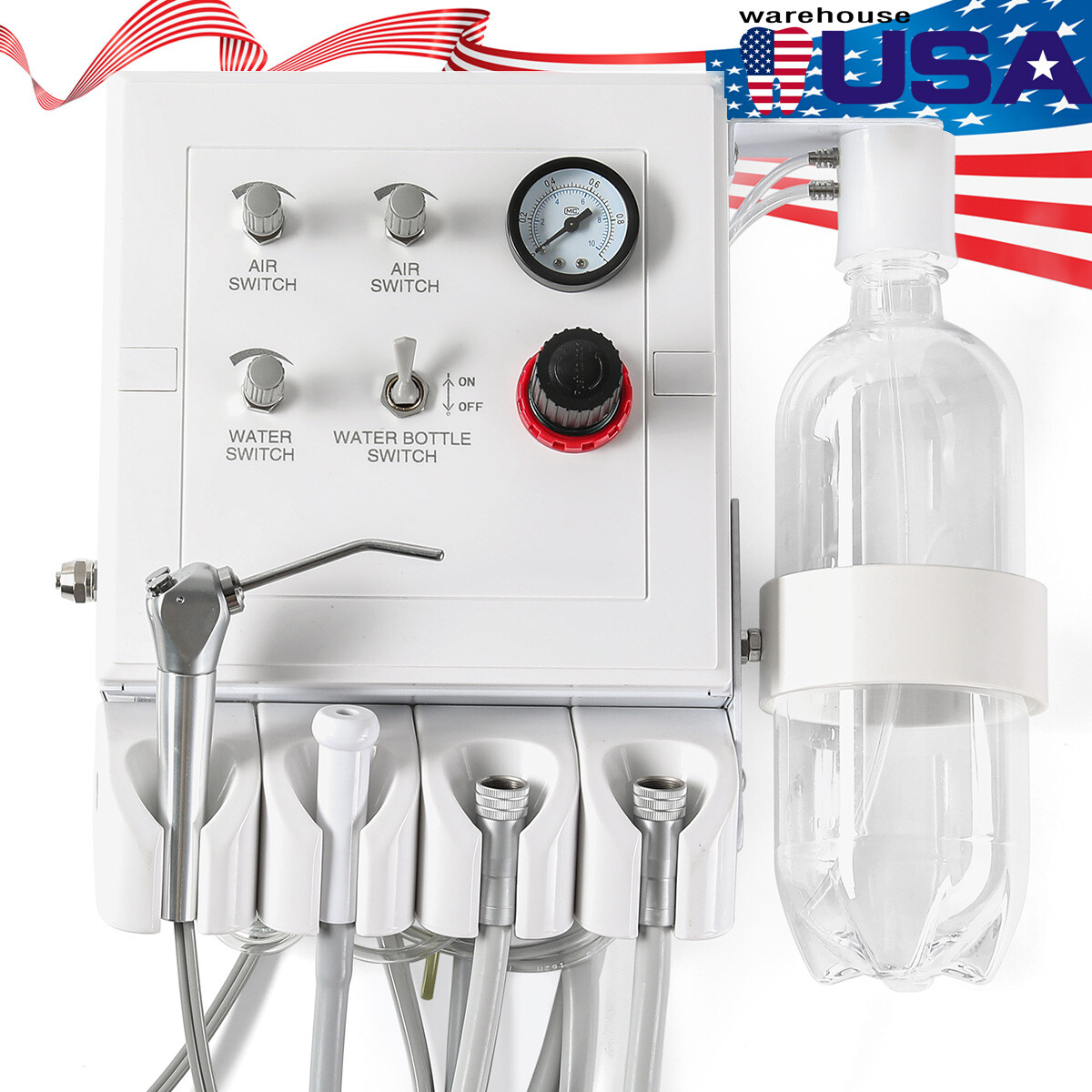 Portable Dental Turbine Unit Weak Suction Connect Compress Air Compress 2/4 Hole