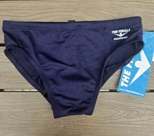 TYR The Finals Solid Navy Blue Swim Racer Briefs, Youth Boy Size 22,  NEW