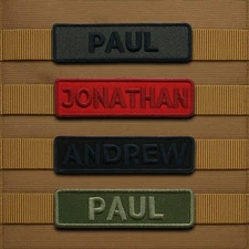 Custom Military Name Tag Patch Personalized Embroidered Iron-On Biker Applique