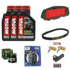Honda sw-t 400 09-14 tagliando 5000 10w40 cinghia rulli filtri candela past. ant
