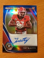 2021 Prizm Draft Auto Blue Tre' McKitty Georgia Chargers Rookie TE #'d 64/149