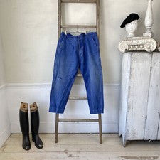 Amazing Altered Blue moleskin pants gusset multicolor back workwear French Fran