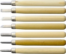 Yoshiharu Wood Carving Knife Set 7 PC - Boxed / Stainless Steel Blades - Japan
