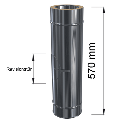 Edelstahl Kaminrohr Rauchrohr Pellet Rohr doppelwandig isoliert DW 100 mm 0,6 mm - Bild 10 von 52