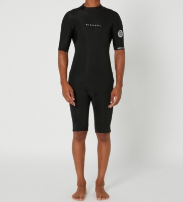 RIP CURL Men's 2mm DAWN PATROL S/S BZ Spring Suit  Black - Size Meduim  LAST ONE